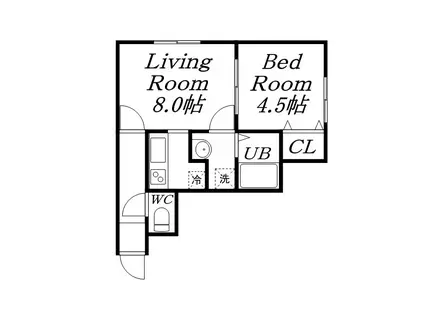 KAZU本通(1LDK/1階)の間取り写真