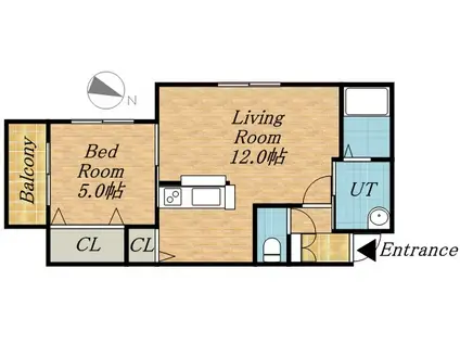 モルティーニ南郷(1LDK/4階)の間取り写真