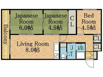OMレジデンス白石(3DK/4階)の間取り写真