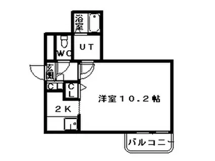 グランバリュー白石(1DK/2階)の間取り写真