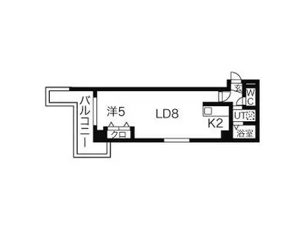 平岸パークヒルハイツ(1LDK/4階)の間取り写真