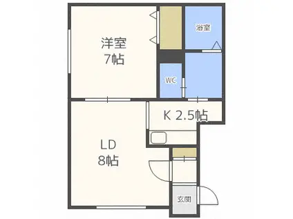 ハイネス文京台(1LDK/1階)の間取り写真