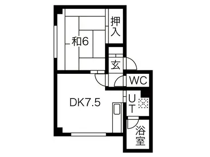 ラ・ホーレ19(1DK/4階)の間取り写真