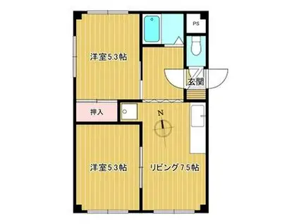 リザーブひばりヶ丘(2LDK/4階)の間取り写真