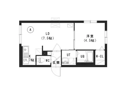 オリエントヒルズ平岸(1LDK/3階)の間取り写真