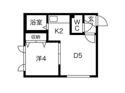 YS COURT(1DK/2階)の間取り写真
