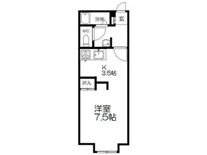 カトレア文京台(1K/3階)の間取り写真