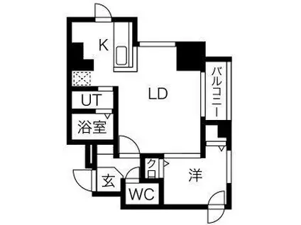 E・ビルド(1LDK/4階)の間取り写真