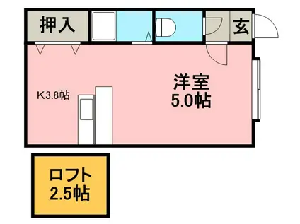 イオボヌール新札幌(1K/3階)の間取り写真