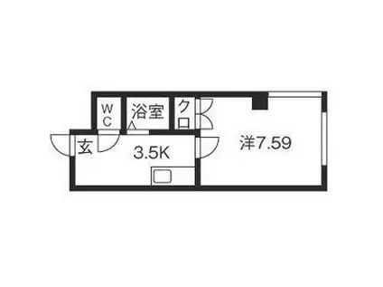 シティキャッスル(1K/4階)の間取り写真