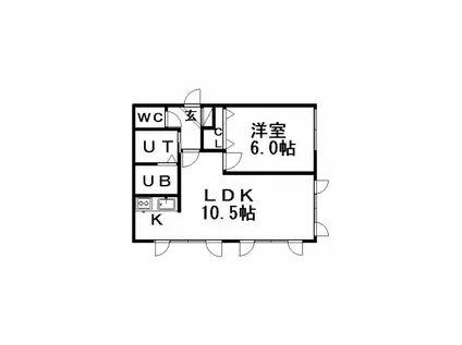 チェリーハイツ(1LDK/2階)の間取り写真