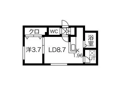 BALBONI平岸(1LDK/4階)の間取り写真