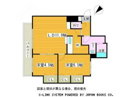 パルティーレ南郷通(2LDK/10階)の間取り写真