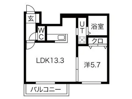 CLASS.N(1LDK/3階)の間取り写真