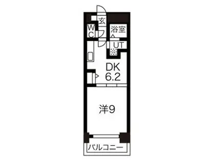 FLAT-A(1DK/4階)の間取り写真