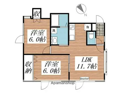 セレーネ25(2LDK/1階)の間取り写真