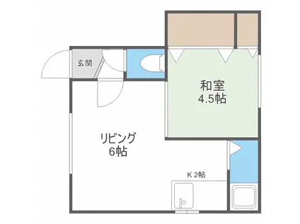 コーポシャロン(1DK/2階)の間取り写真