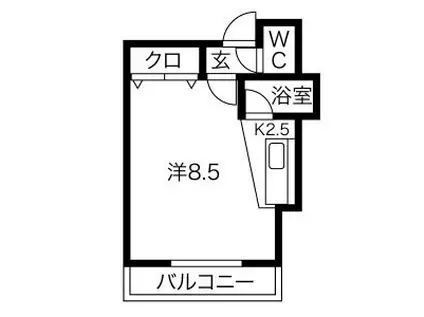 るぱれ美園壱番館(1K/2階)の間取り写真
