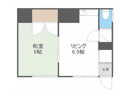 第2田中荘(1DK/2階)の間取り写真