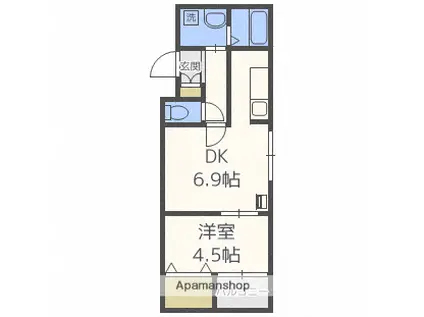 H・S213(1LDK/4階)の間取り写真