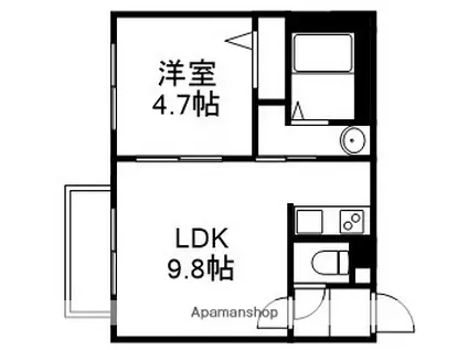 HTS東札幌(1LDK/2階)の間取り写真
