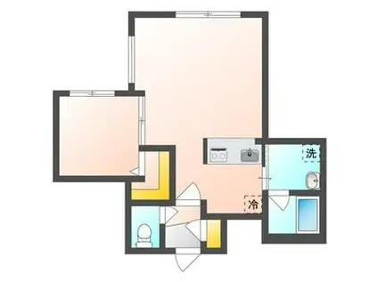 カレラ学園前(1LDK/2階)の間取り写真