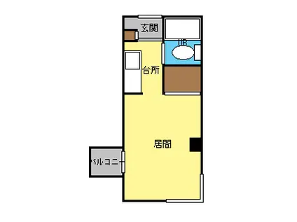 タイム15(1K/3階)の間取り写真