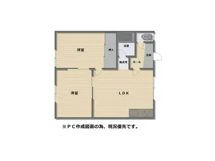 コーポ大塚(2LDK/1階)の間取り写真