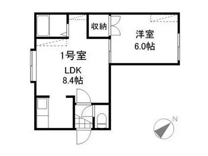 フェアリーハイム(1LDK/3階)の間取り写真