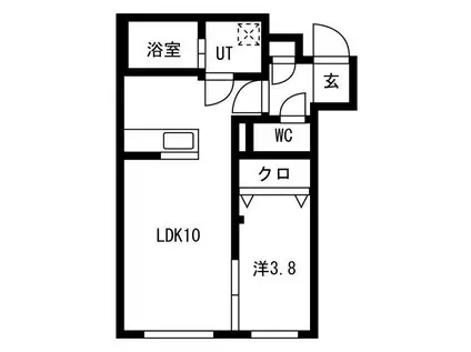 ASTER MISONO(1LDK/1階)の間取り写真