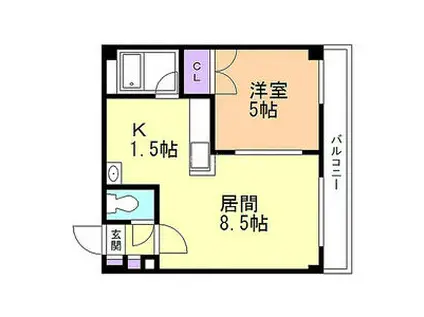 セントポーリア五番館(1LDK/4階)の間取り写真