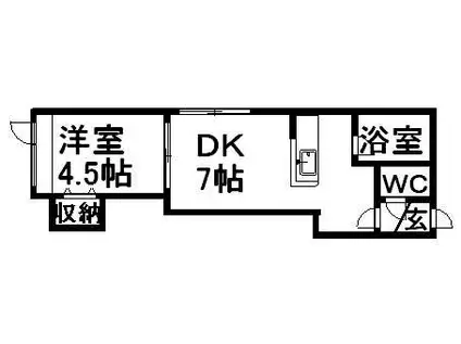 アーバンコート南郷ⅢA(1DK/2階)の間取り写真