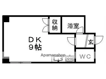 クレッセントサッポロ(ワンルーム/2階)の間取り写真