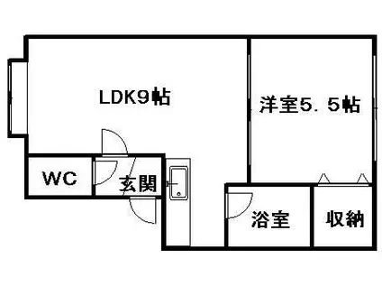 プリマベーラ北郷Ⅰ(1LDK/2階)の間取り写真