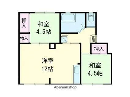 スカイレジデンス(2LDK/1階)の間取り写真