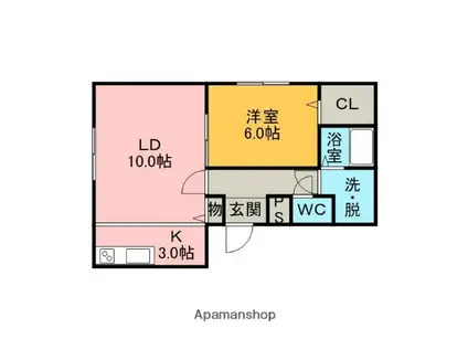 テレメイトビル(1LDK/2階)の間取り写真