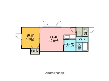 ハイツ新生(1LDK/2階)の間取り写真