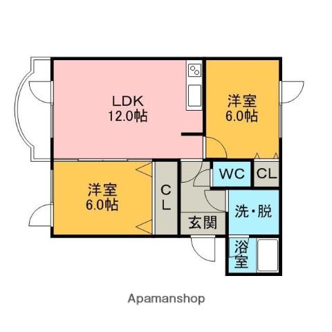 コーポシーラ(2LDK/1階)の間取り写真