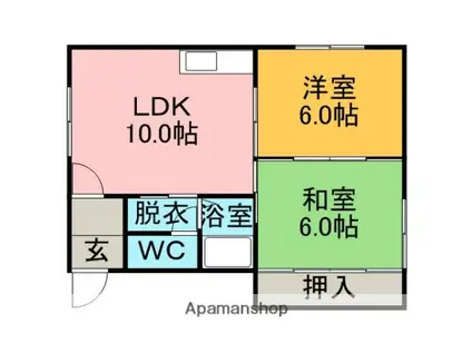 ハイツアプローズ(2LDK/2階)の間取り写真