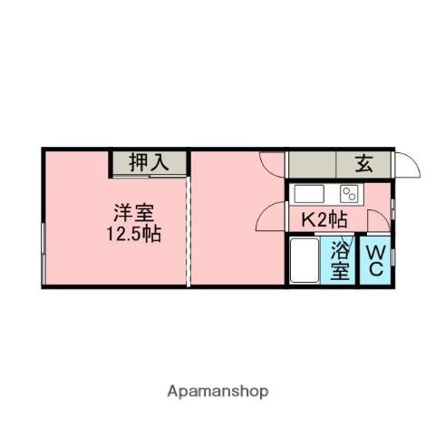 RSコートⅡ(1K/1階)の間取り写真