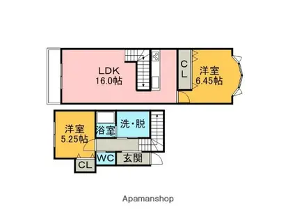メゾネットK(2LDK/2階)の間取り写真