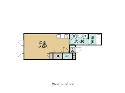 フジナカコーポXV(ワンルーム/1階)の間取り写真