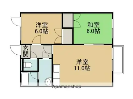 アルファロードⅡ(2LDK/2階)の間取り写真