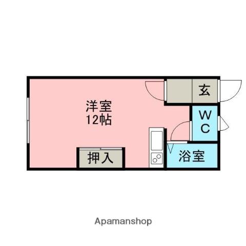 ハイツカレッヂ(ワンルーム/2階)の間取り写真