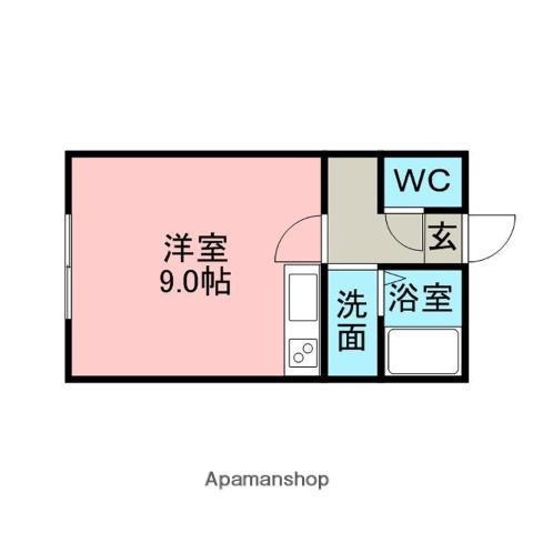 グリーンハイツ(ワンルーム/2階)の間取り写真