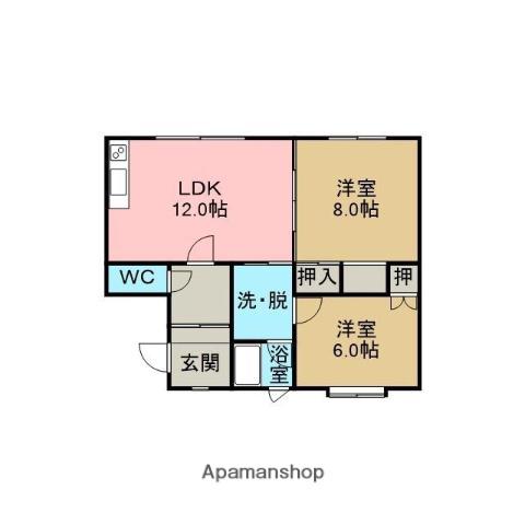 ロード36(2LDK/1階)の間取り写真