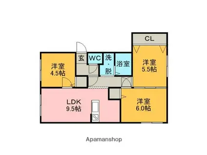 シティハイムロゼオ(3DK/2階)の間取り写真
