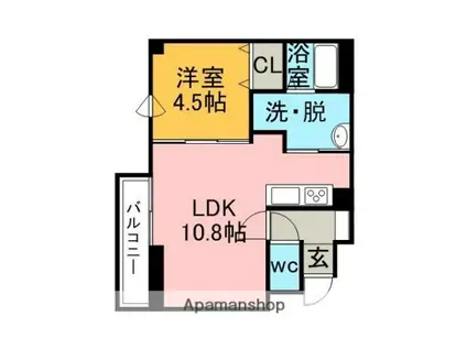 シルク21室蘭(1LDK/6階)の間取り写真