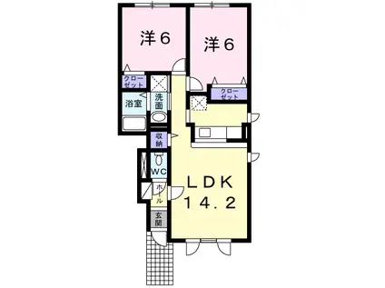 ブルムンタウン(2LDK/1階)の間取り写真