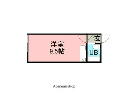 若葉マンションA館・B館(ワンルーム/2階)の間取り写真